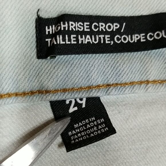 Joe Fresh Hi Rise Crop Jeans Size 29 5 Pocket Front Button With Zipper Soft Blue - Picture 7 of 8